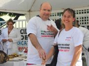 Os CDs Gilberto (SOERN) e Ana Clara, da Equipe de Saúde Bucal da prefeitura de Natal