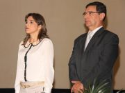 O presidente do CRO-RN, Jaldir Cortez, ao lado da coordenadora de Saúde Bucal da SESAP
