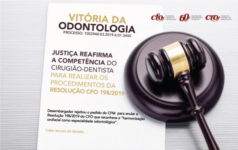 Justiça reafirma a competência do cirurgião-dentista para realizar os procedimentos da Resolução CFO 198/2019