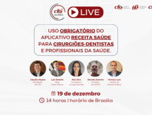 Atenção, profissionais da Odontologia, nesta quinta-feira, 19, tem Live sobre o Receita Saúde 