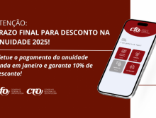 Atenção: prazo final para pagamento com desconto de 10% - anuidade 2025